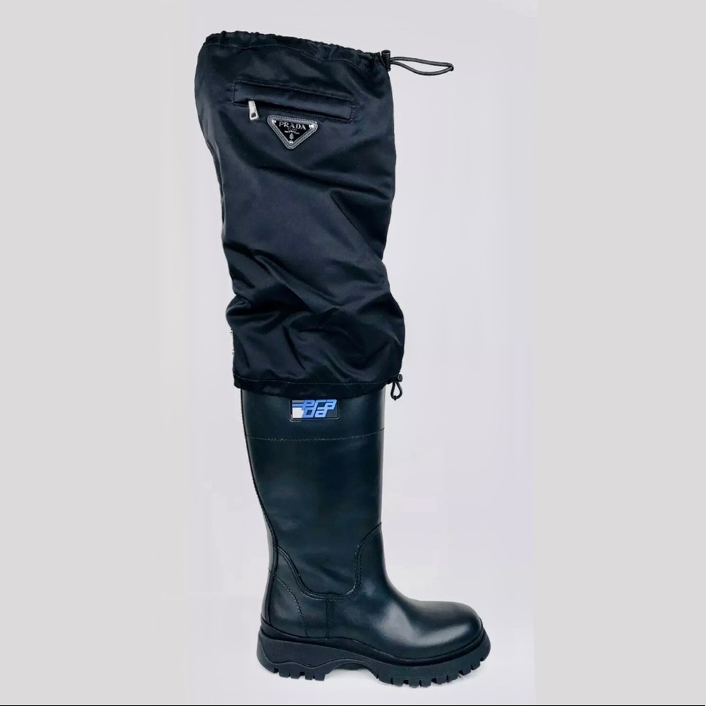 PRADA monolith gaiter rain boots